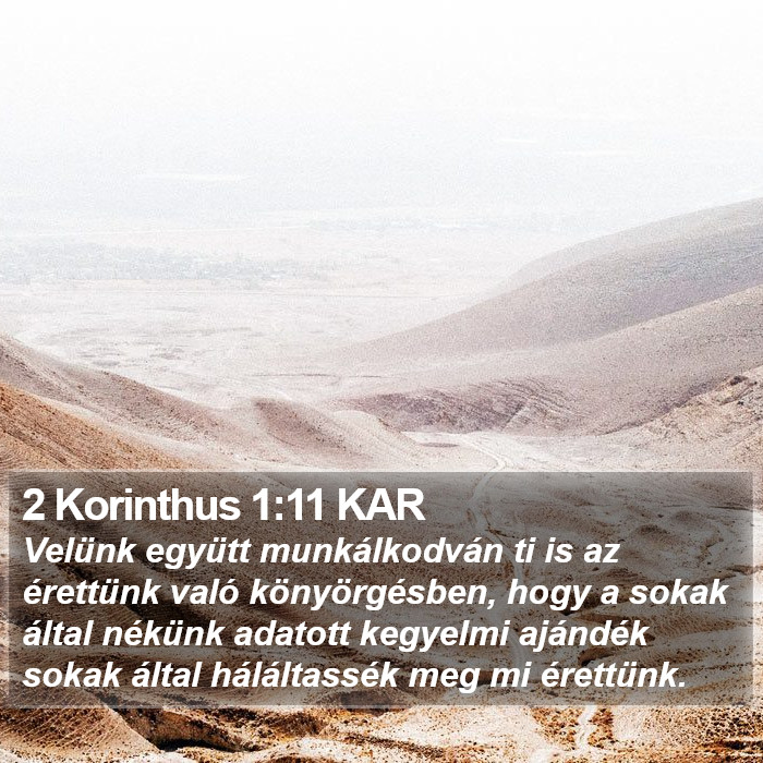 2 Korinthus 1:11 KAR Bible Study