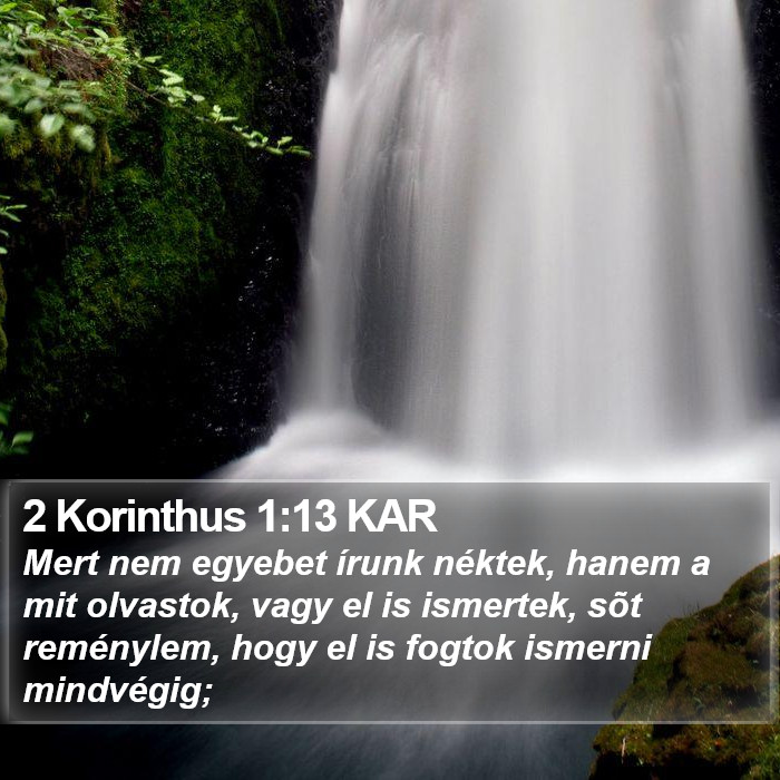 2 Korinthus 1:13 KAR Bible Study