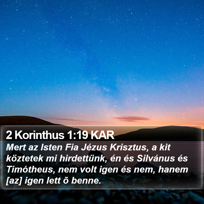 2 Korinthus 1:19 KAR Bible Study