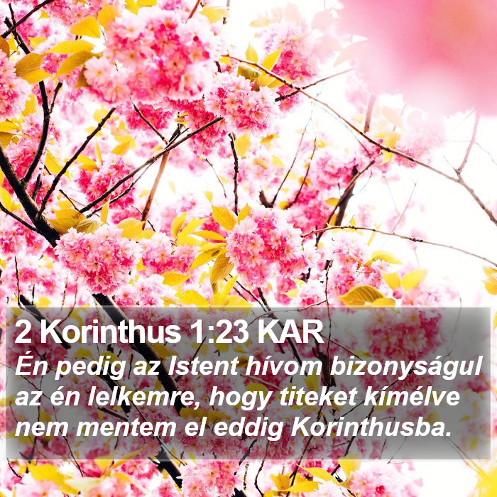 2 Korinthus 1:23 KAR Bible Study