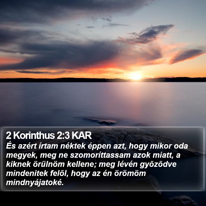 2 Korinthus 2:3 KAR Bible Study