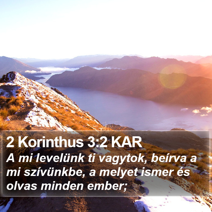 2 Korinthus 3:2 KAR Bible Study