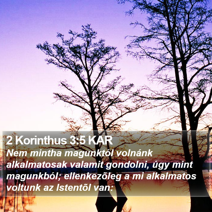 2 Korinthus 3:5 KAR Bible Study