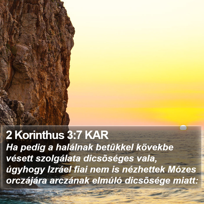 2 Korinthus 3:7 KAR Bible Study