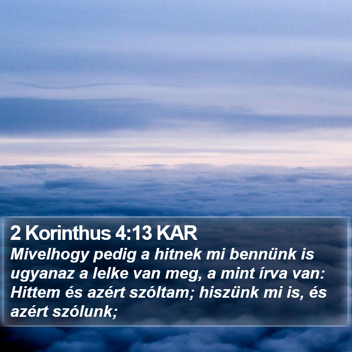 2 Korinthus 4:13 KAR Bible Study