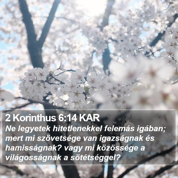 2 Korinthus 6:14 KAR Bible Study