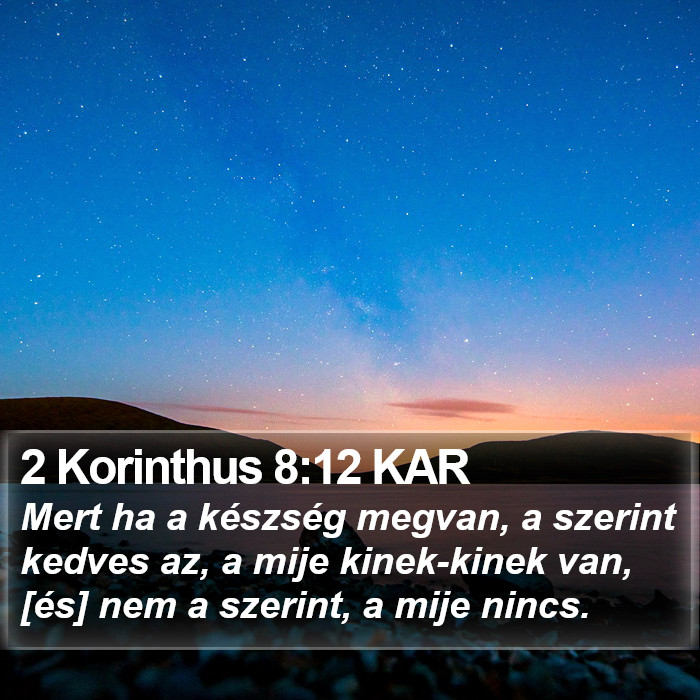 2 Korinthus 8:12 KAR Bible Study