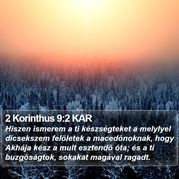 2 Korinthus 9:2 KAR Bible Study