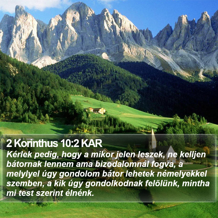 2 Korinthus 10:2 KAR Bible Study