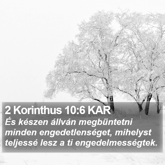 2 Korinthus 10:6 KAR Bible Study