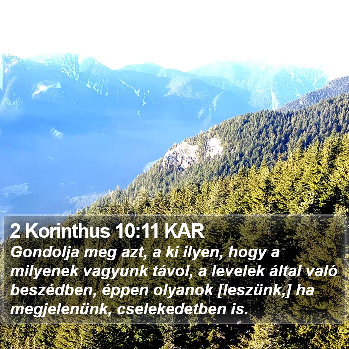 2 Korinthus 10:11 KAR Bible Study