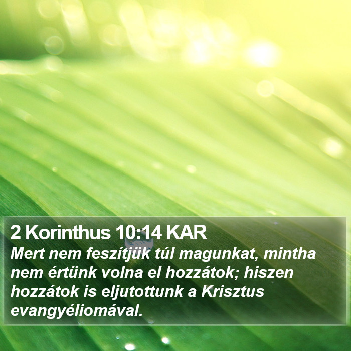 2 Korinthus 10:14 KAR Bible Study