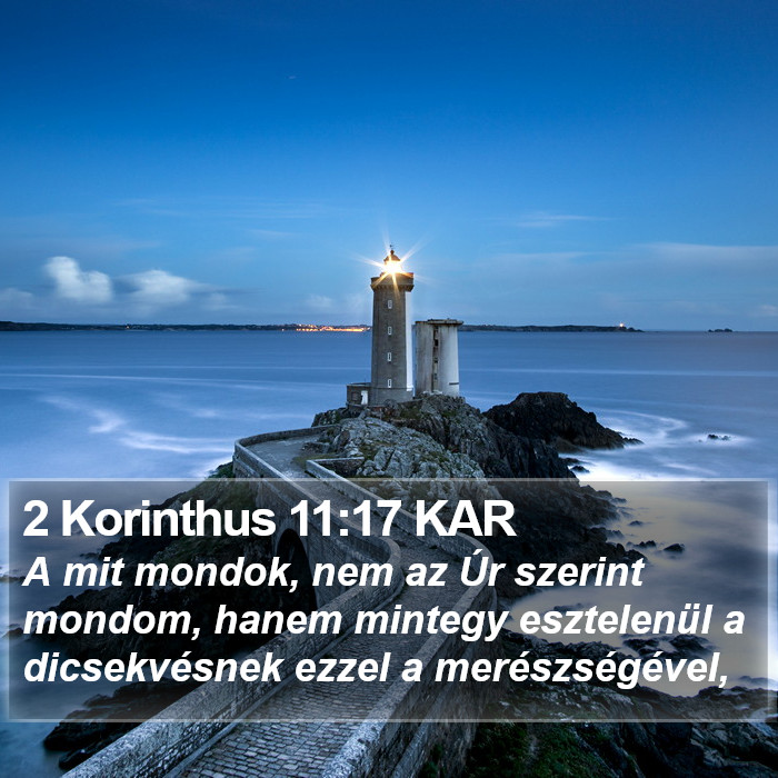 2 Korinthus 11:17 KAR Bible Study