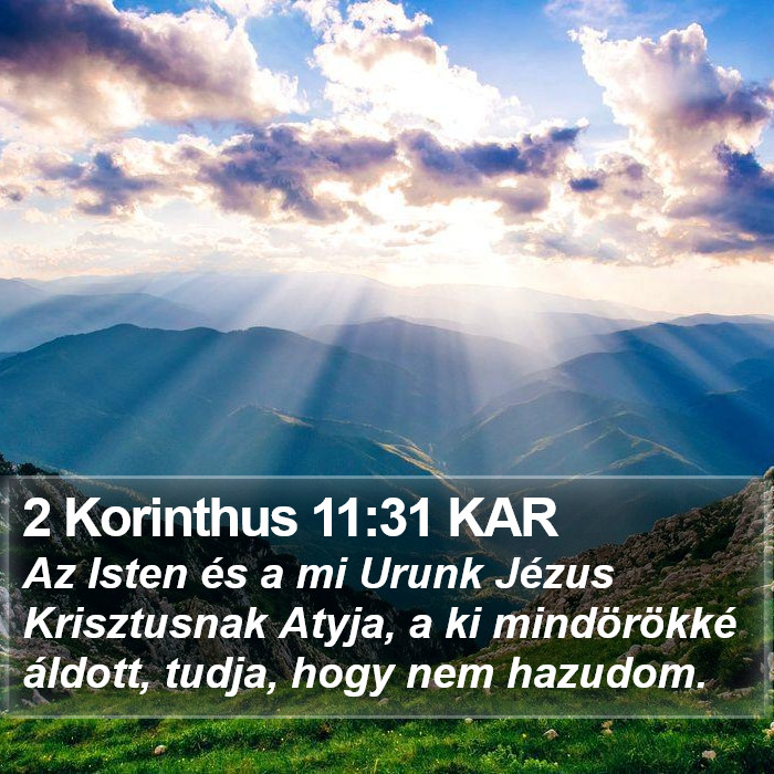 2 Korinthus 11:31 KAR Bible Study