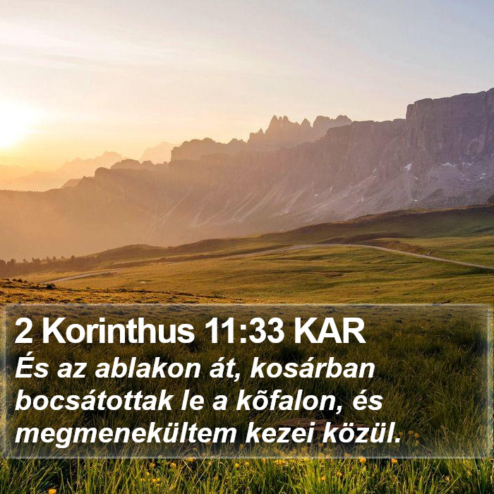 2 Korinthus 11:33 KAR Bible Study