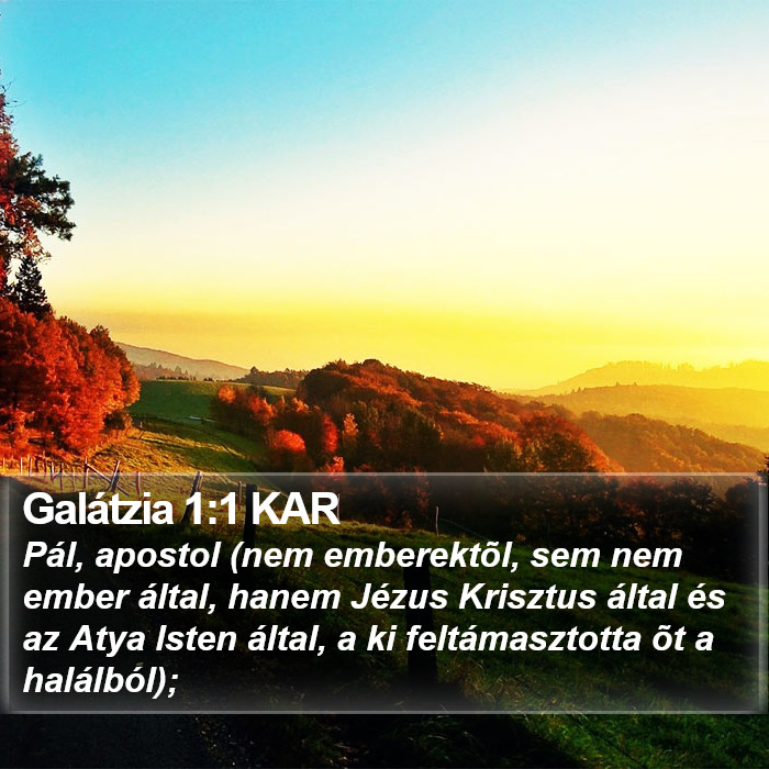 Galátzia 1:1 KAR Bible Study