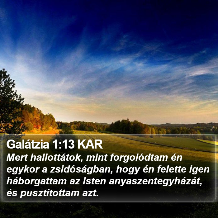 Galátzia 1:13 KAR Bible Study