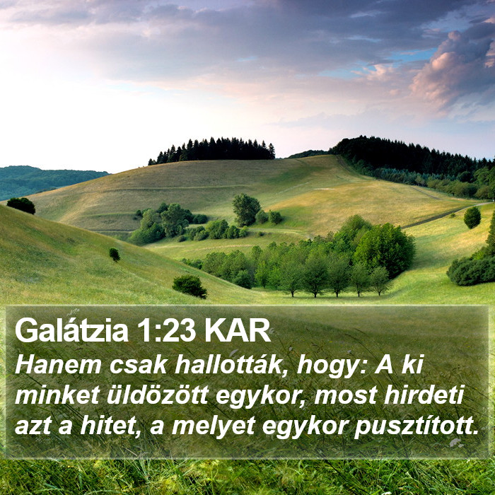 Galátzia 1:23 KAR Bible Study