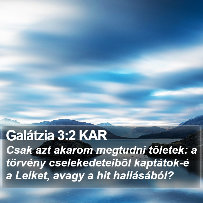 Galátzia 3:2 KAR Bible Study