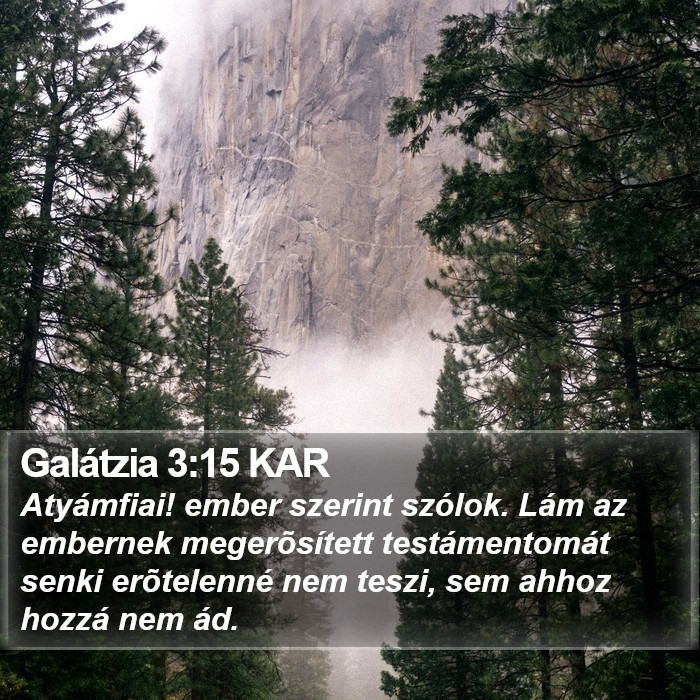 Galátzia 3:15 KAR Bible Study