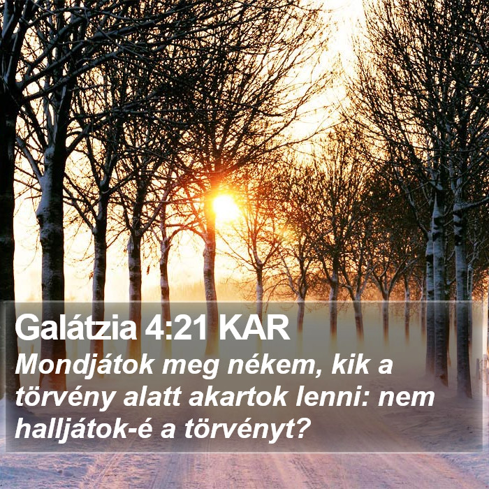 Galátzia 4:21 KAR Bible Study