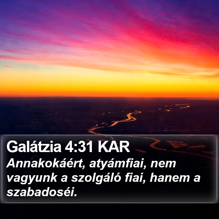 Galátzia 4:31 KAR Bible Study