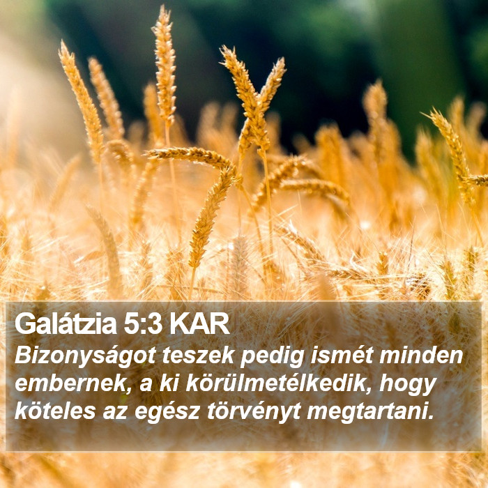 Galátzia 5:3 KAR Bible Study