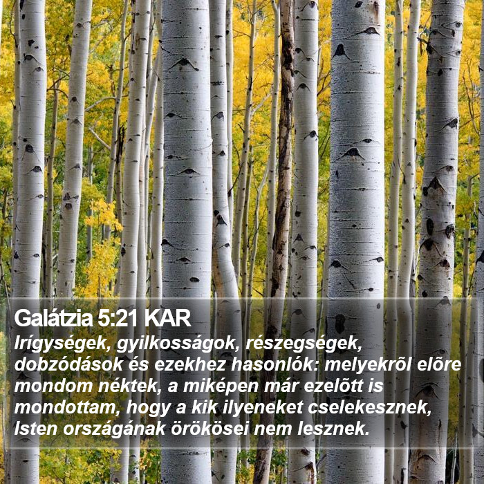 Galátzia 5:21 KAR Bible Study