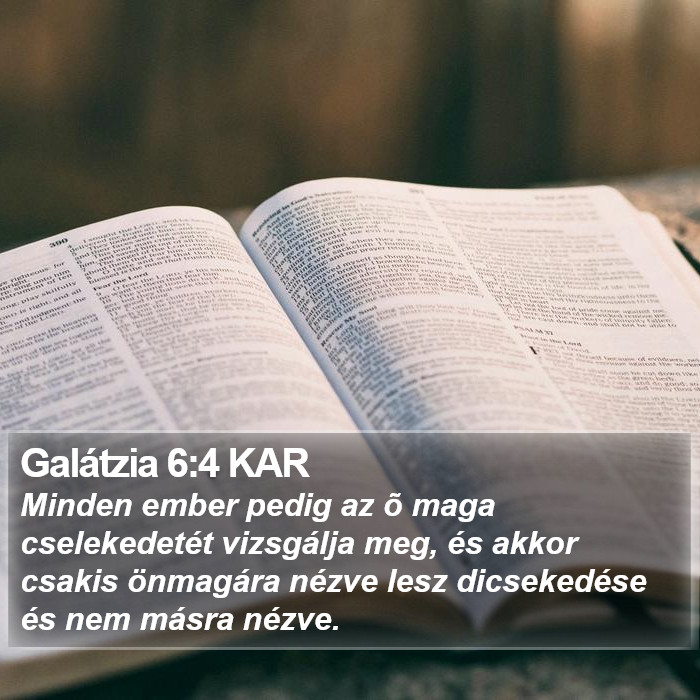 Galátzia 6:4 KAR Bible Study