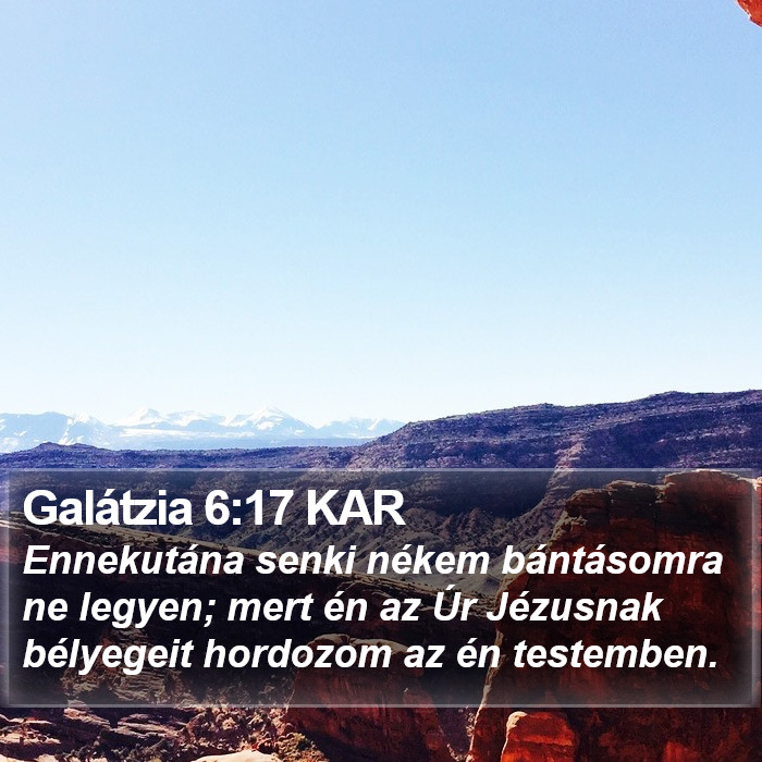 Galátzia 6:17 KAR Bible Study