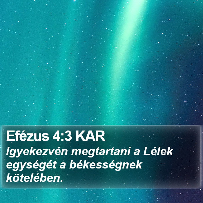 Efézus 4:3 KAR Bible Study