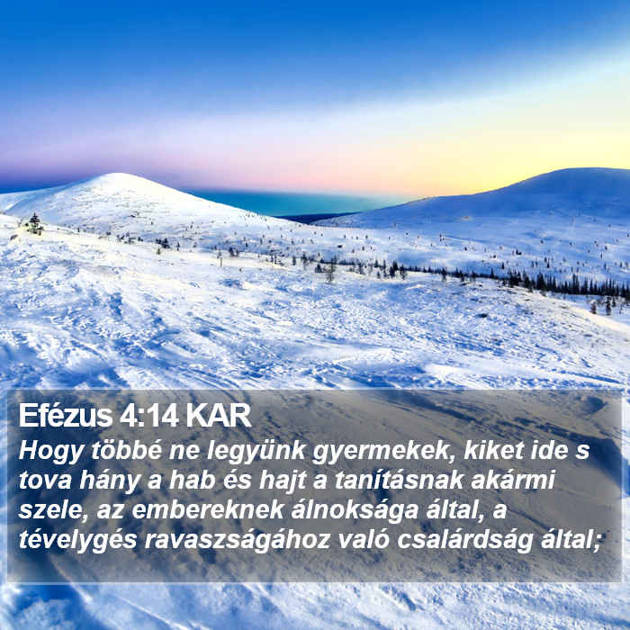 Efézus 4:14 KAR Bible Study