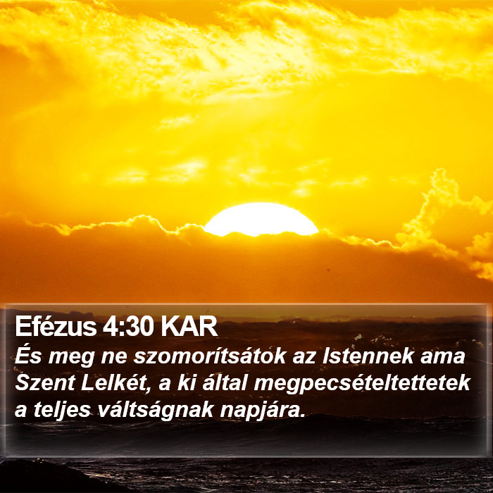 Efézus 4:30 KAR Bible Study