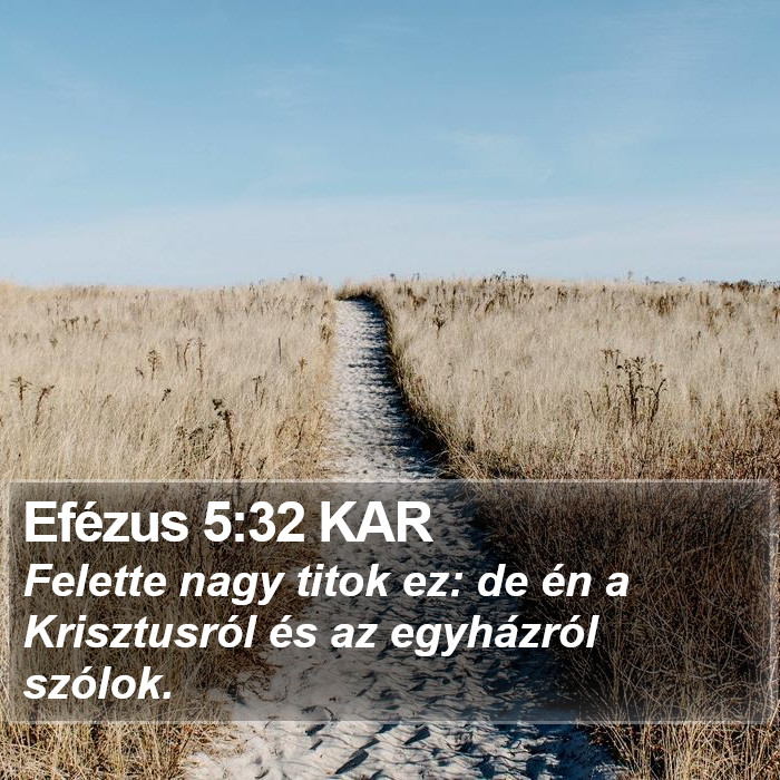 Efézus 5:32 KAR Bible Study