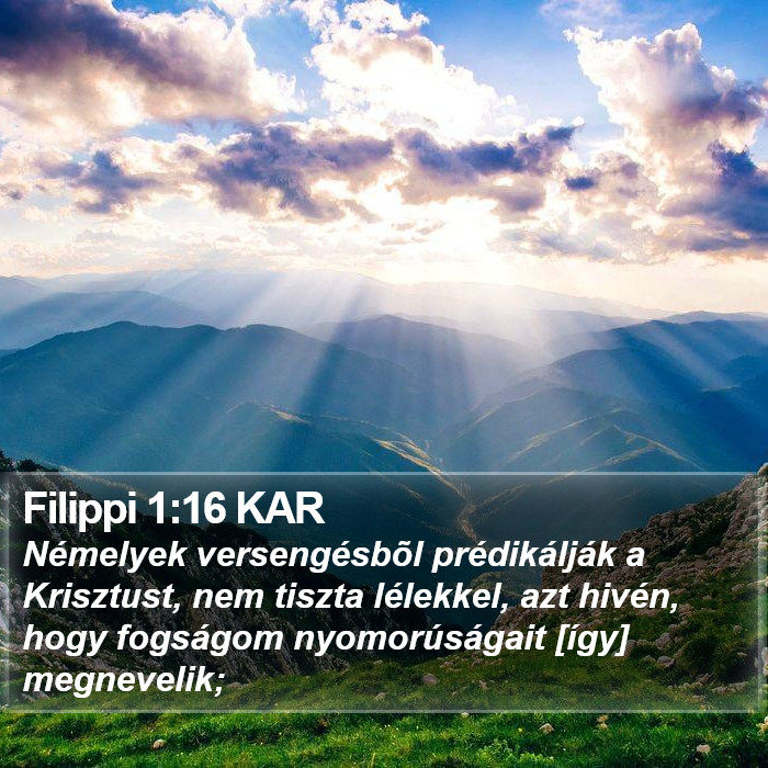 Filippi 1:16 KAR Bible Study