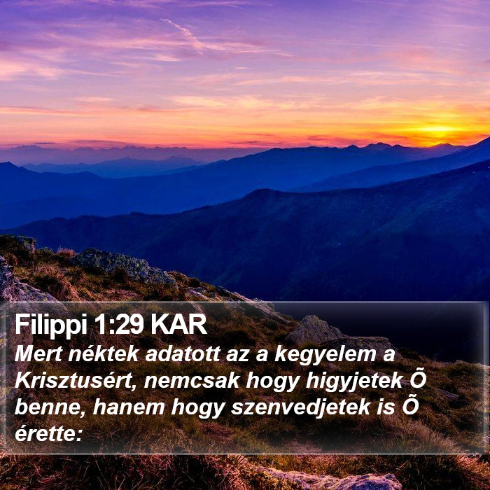 Filippi 1:29 KAR Bible Study