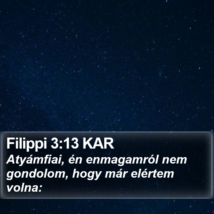 Filippi 3:13 KAR Bible Study