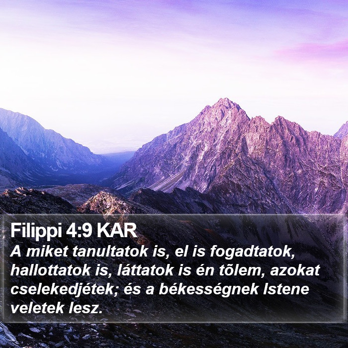 Filippi 4:9 KAR Bible Study