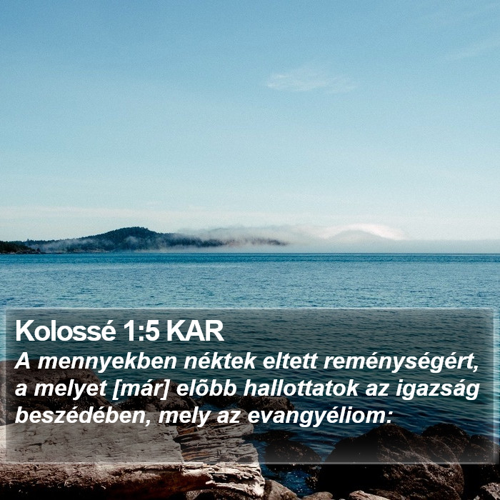 Kolossé 1:5 KAR Bible Study