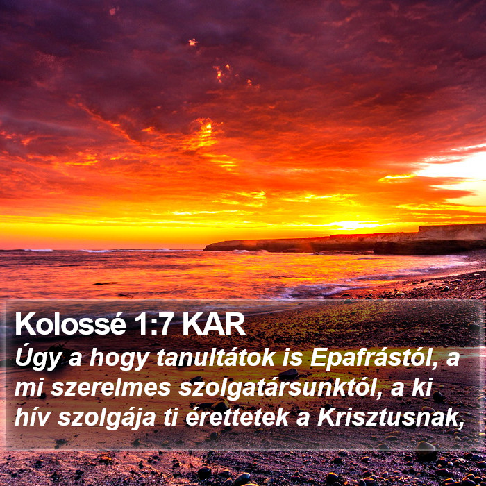 Kolossé 1:7 KAR Bible Study