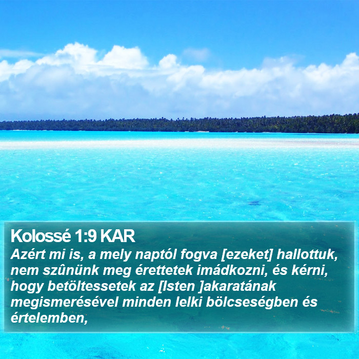 Kolossé 1:9 KAR Bible Study