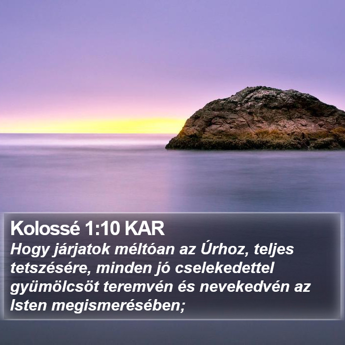 Kolossé 1:10 KAR Bible Study