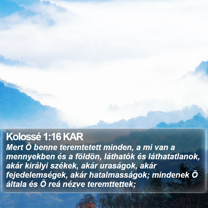 Kolossé 1:16 KAR Bible Study