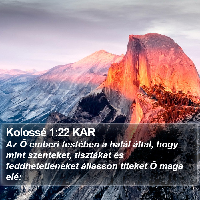 Kolossé 1:22 KAR Bible Study