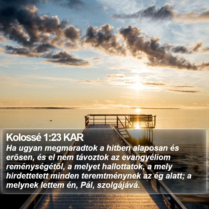 Kolossé 1:23 KAR Bible Study