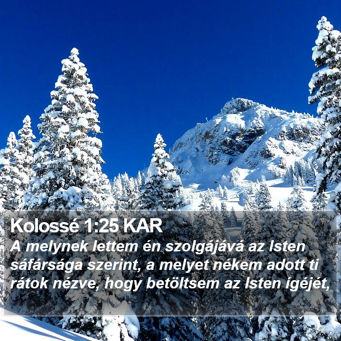 Kolossé 1:25 KAR Bible Study