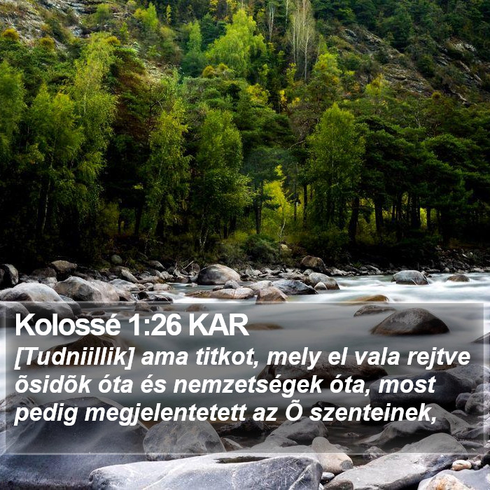 Kolossé 1:26 KAR Bible Study