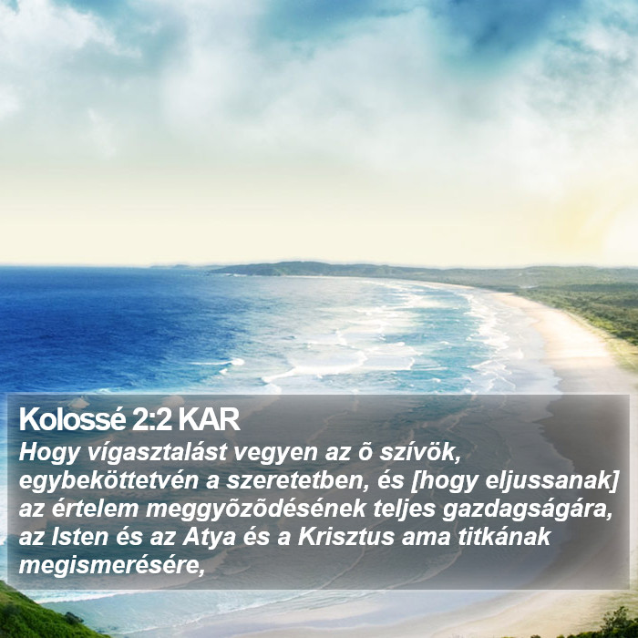 Kolossé 2:2 KAR Bible Study