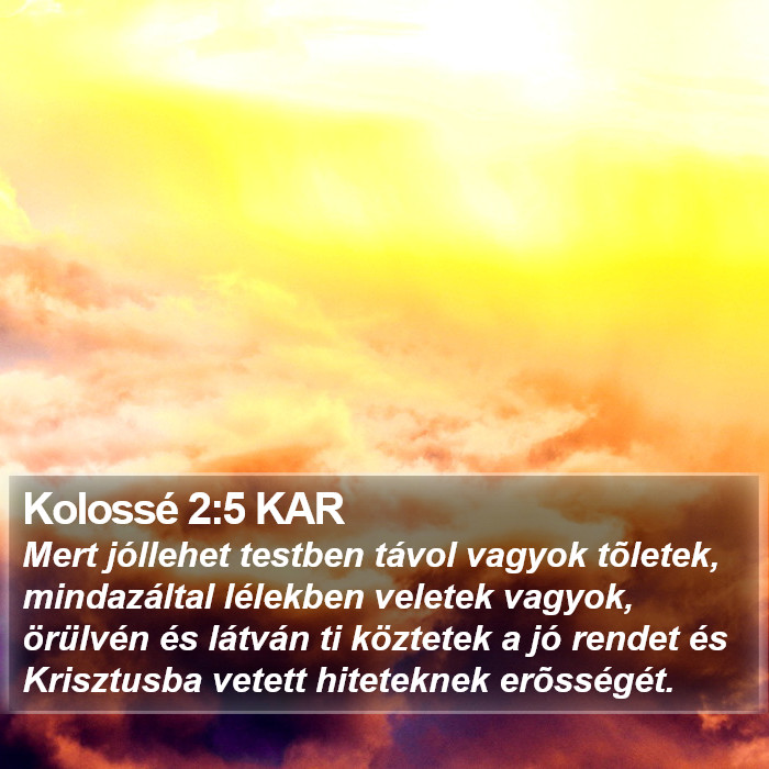 Kolossé 2:5 KAR Bible Study