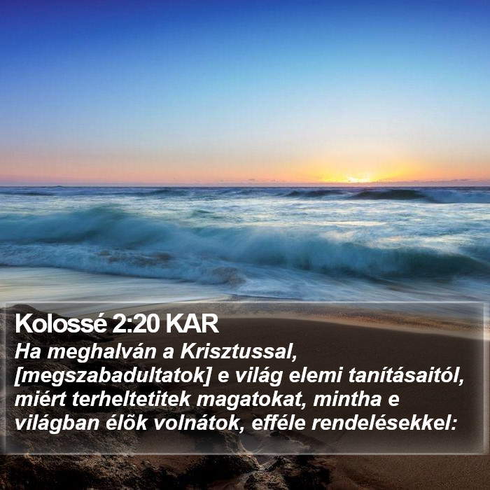 Kolossé 2:20 KAR Bible Study